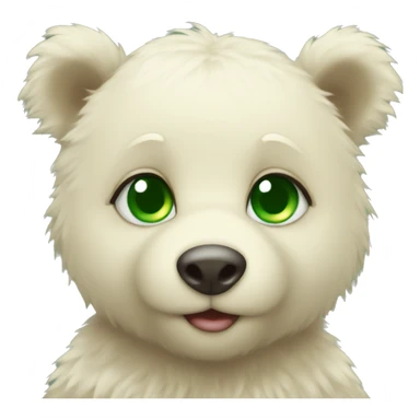 Baby bear green eyes Christmas  sticker