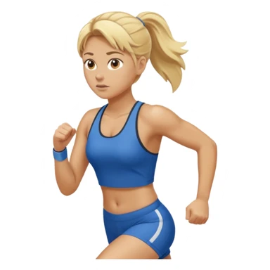 create a stocky female runner with blonde hair sticker