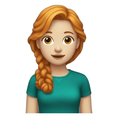 ginger-girl-with-brown-eyes-wearing-teal-and-a-black-labrador sticker