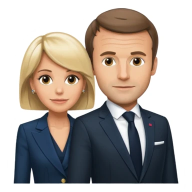 Emmanuel Macron  et Brigitte Macron  sticker