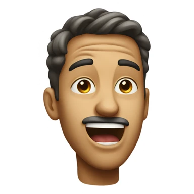 Guy looking up while with tongue out shaking it back and forth sticker