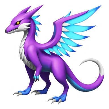 Colorful scaly flurry bioluminescent translucent neon edgy cool dark edgy Latias-Sergal-Vernid-Lombax-Renamon-Zeraora-Bastet-Fakémon-hybrid-fusion-creature, full body sticker