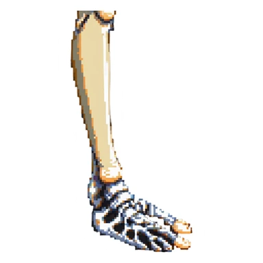 pixelated skeleton foot, bone structure of foot sticker