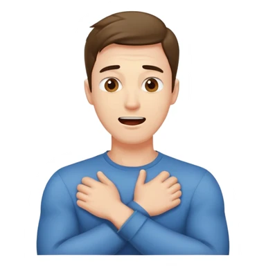 guy with arms crossed over neck mouth open  sticker