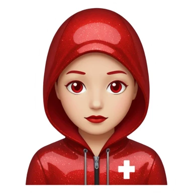 red glitter hacker sticker