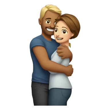 I hug my wife tightly and lovingly sticker