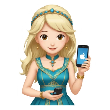 anime girl with persion crawl custome dress and smartphone sticker