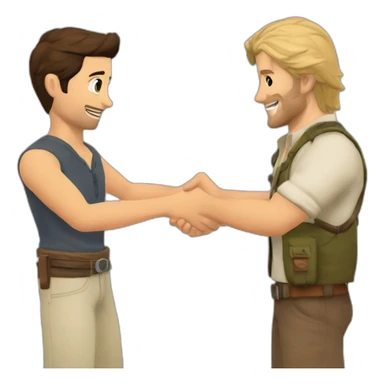 Nathan drake shakes hands of sully sticker