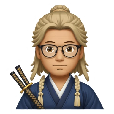 Long Haired Samurai with Glasses, Samurai with long hair tied back and glasses


 sticker