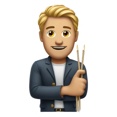 man with toothpick arms sticker