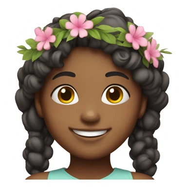 smiling girl with pink flower crown  sticker