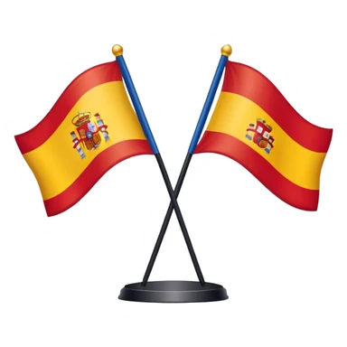 À flag with Spain and France flag sticker