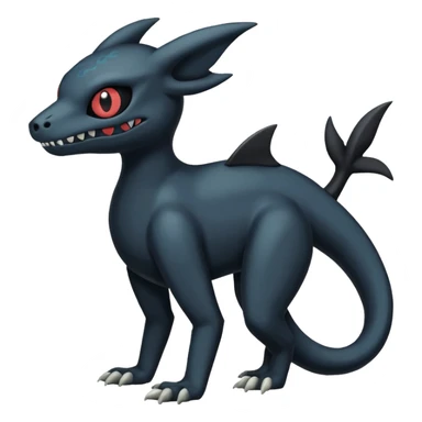 Vintage Dull Dark Gloomy Duskull-Salandit-Umbreon-Fakémon-hybrid-creature (full body)  sticker