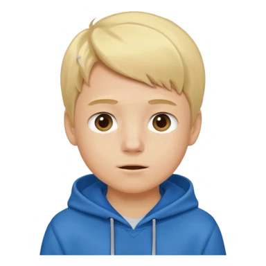 Blond boy with hoodie standing up sticker