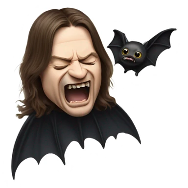 ozzy osbourne biting an animal like a bat sticker