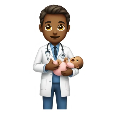 doctor holding baby sticker