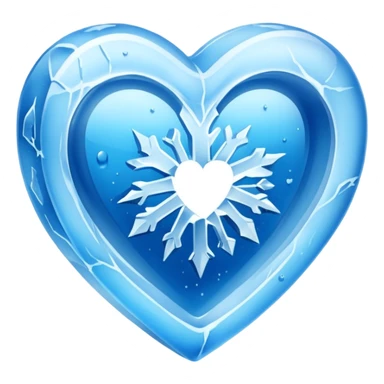 A frozen heart inside a block of ice. sticker