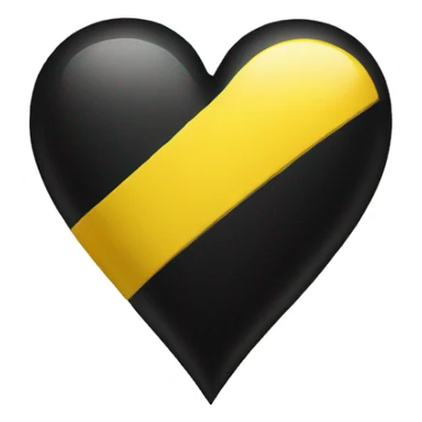 Half black and yellow heart sticker