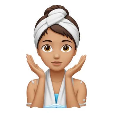 a female washing her face outside of shower  sticker