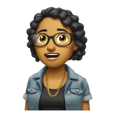 Chica haciendo un rap sticker