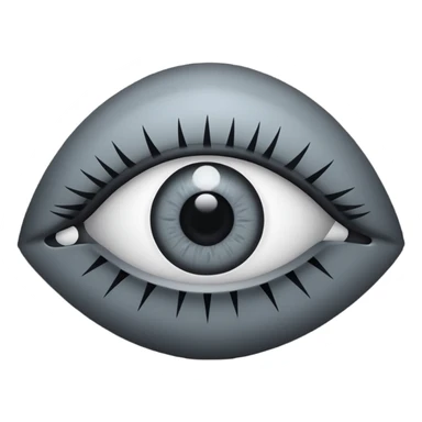 Minimal emoji, gothic futuristic eye, cold grey sclera, the pupil is fully replaced by a solid black number 8, occult cyber aesthetic, sharp clean lines, flat emoji design, centered, transparent background sticker