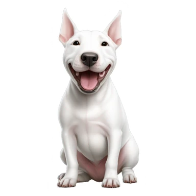 White Bull terrier happy  sticker