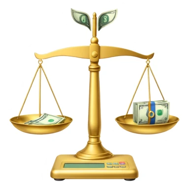 scale with money and AI written on other side sticker