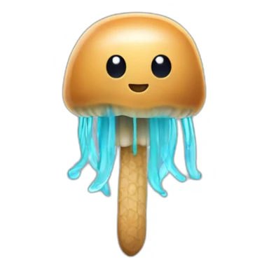 Peanut butter cute jellyfish holding sword sticker