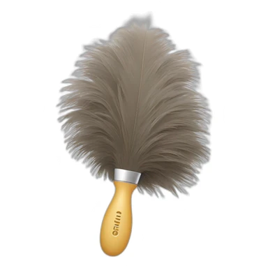 dust brush with ostrich feathers sticker