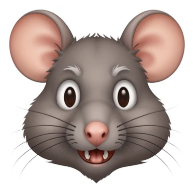 a crazy rat with grey fur sticker