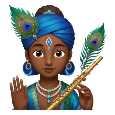Krishna flute with peacock feather  sticker