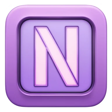 Netflix aesthetic "N" logo in pastel purple with illuminated outline sticker