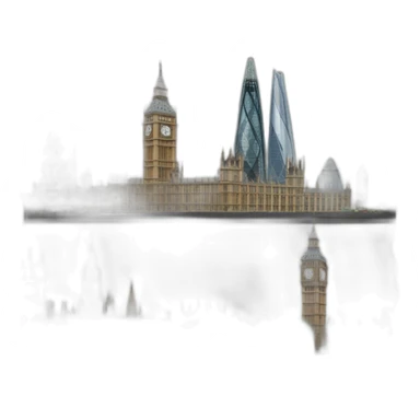 Frame of London with Gherkin, Shard, Tower Bridge and Big Ben. sticker