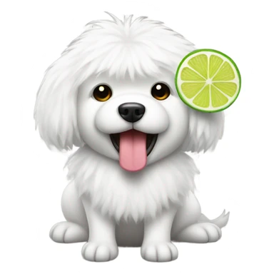 White fluffy dog with a margarita  sticker