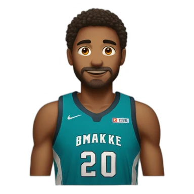 a basketball player face sticker