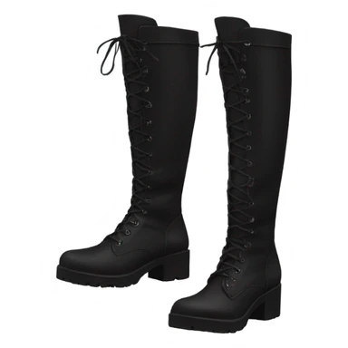 knee high chunky black boots sticker
