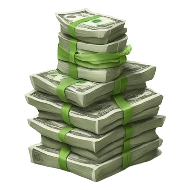 money stack with bow ties around it  sticker