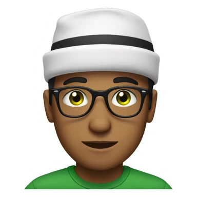 young albanian man with green eyes in hat and glasses sticker