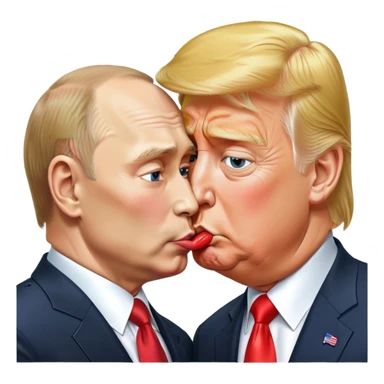putin giving a k*i*s*sing to trump sticker