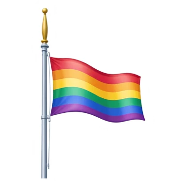The gay flag on a flag pole sticker