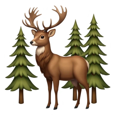broad antlered deer sticker