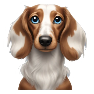 Long haired dachshund harlequin blue eyes sticker