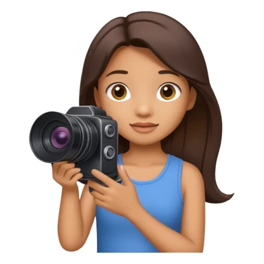Lilo from Lilo & Stitch holding a camera, three-quarter view sticker