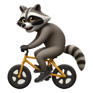 raccoon biking sticker
