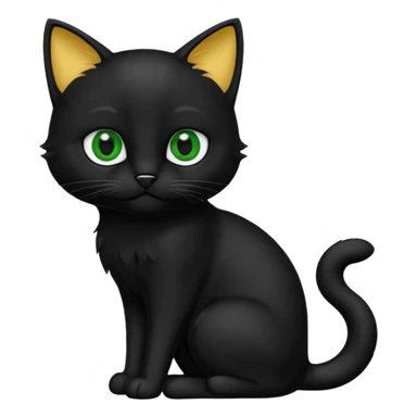 Chat noir peinture mignon assis sticker