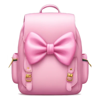 baby pink backpack with a pink bow  sticker