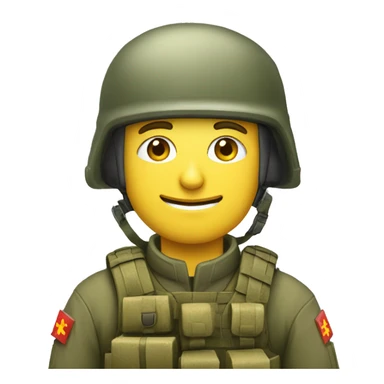 Ukrainian soldier in helmet with Christmas present in hands sticker