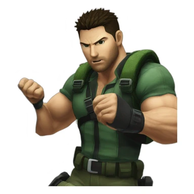 Chris redfield punching a rock sticker