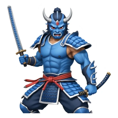blue samurai oni sticker