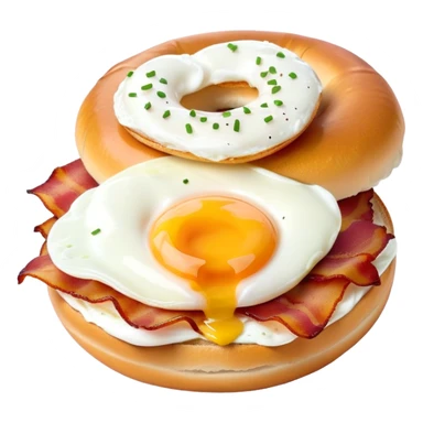 Bagel with poached egg and bacon  sticker